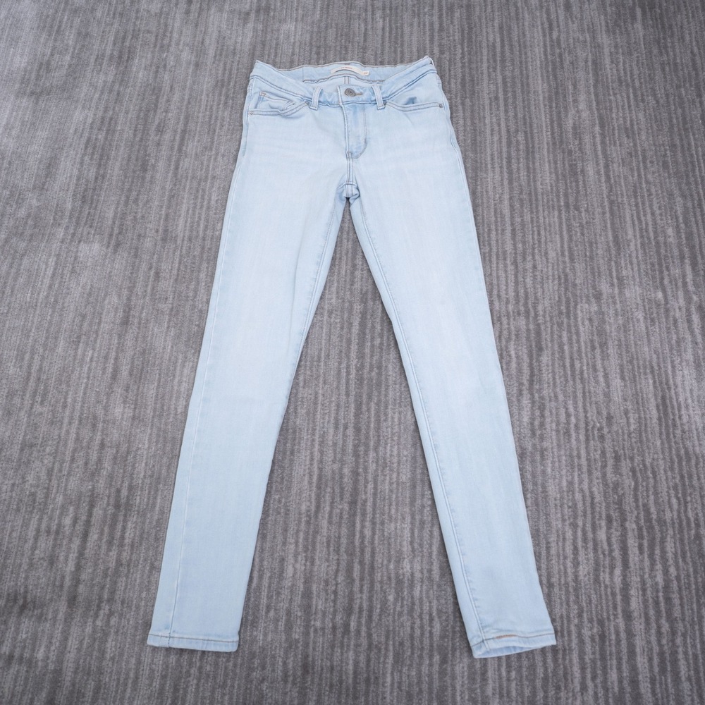 Levis 711 Skinny Jeans Womens 24 Fit 23x26.5 Light Wash Denim Stretch Blue